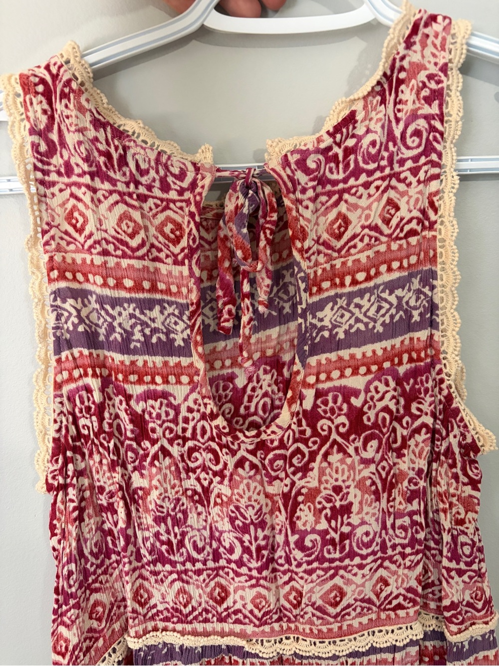 Patrons of Peace Pink & Cream Floral Lace-Trim Top - Picture 2 of 3